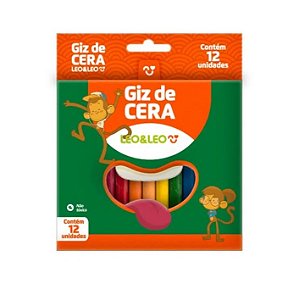 GIZ DE CERA 12 CORES FINO LEO E LEO - 4504