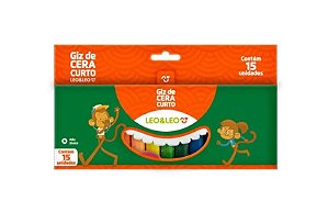 GIZ DE CERA 15 CORES CURTO 12UND LEO E LEO - 4459
