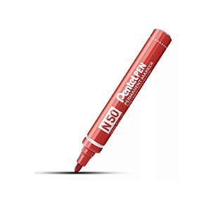 Marcador permanente vermelho 4.3 ponta onde - Pentel N50-B