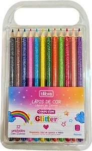 Lápis de Cor Corpo com Glitter 12 Cores Redondo - Tilibra  353361