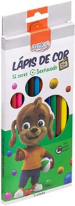 Lápis de Cor 12 Cores Resina Plástica Reciclada Sextavado BRW LP1204
