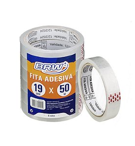 Fita Adesiva Transparente 19mm x 50 Metros BRW FTT1950