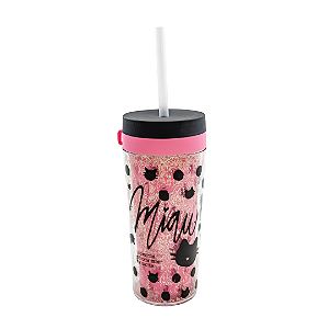 Copo fun com canudo - gatinha UATT - 40236