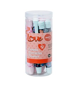 Caneta Borracha Love Flowers 22868 Molin