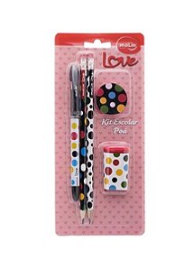 Kit Escolar Love Poá 4 Peças - Molin 31815