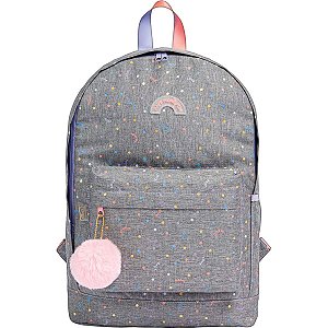 Mochila de Costas Académie Dots Cinza TILIBRA 355330