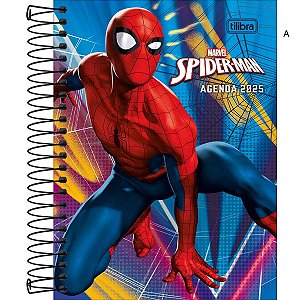 Agenda Espiral Diária 11,7 x 16,4 cm Spider-Man 2025 TILIBRA 347876