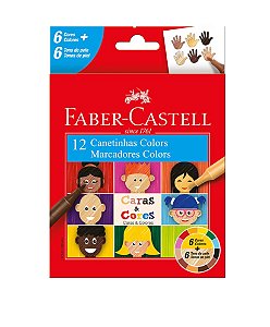 Canetinha Caras e Cores 12 Cores Faber-Castell - 150112CCZF