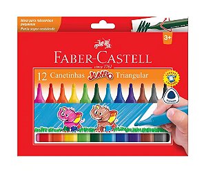Canetinha Triangular Jumbo 12 Cores Faber-Castell - 150212J