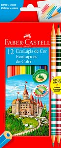 Lapis de cor Ecolápis  Faber-Castell 10 Cores + 2 Bicolor - 120112/2B.