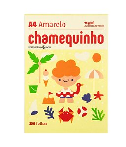 Papel Sulfite A4 Chamequinho AMARELO 100 Folhas
