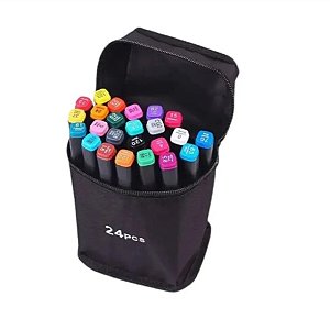 Caneta marcadora - 24 CORES - PONTA DUPLA - 3676340705