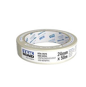 Fita crepe Branca 24mmx50m - Tekbond