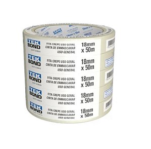 Fita crepe Branca 18mmx50m. - Tekbond