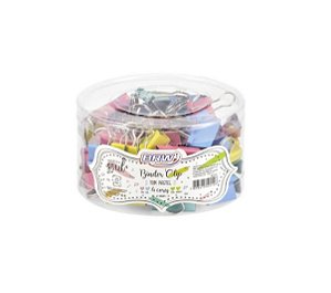CLIPES PARA PAPEL BINDER 25MM - POTE C/ 48 UN - PASTEL BRW BD2501
