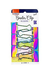 CLIPES PARA PAPEL BINDER 25MM - BLISTER C/ 6 UN - RAINBOW BRW BD2508