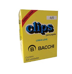 Clipe Galvanizado Aço 4/0 Linha Leve com 420 unidades - Bacchi