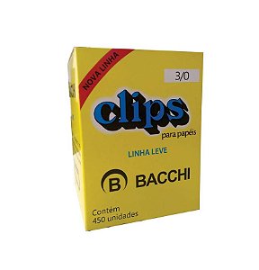 Clipe Galvanizado Aço 3/0 Linha Leve com 450 unidades - Bacchi