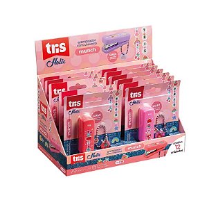 Grampeador Mini Munch Holic Charm - Com Chaveiro - Nº 10 - 20 Folhas - C/ 100 Grampos - TRIS 911094