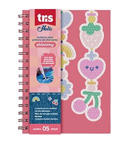 Caderno Pautado Shimmy Holic Charm - A5 - 70 Folhas - Capa Com Pintura de Diamante - Conjunto C/ 5 peças - Tris - 912947