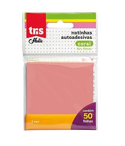 Notas Autoadesivas Holic Pop  76 X 76mm - CoralC/50 Folhas – Tris - 907042