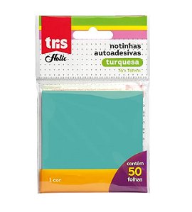 Notas Autoadesivas Holic Pop - 76 X 76mm - Turquesa C/50 Folhas - Tris - 907059
