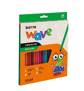 Lápis de Cor Wave Reciclado - 24 cores - Bazze 901705