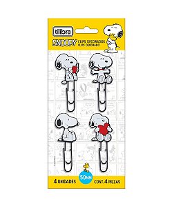 Clips Decorado Snoopy 50mm 4 Unidades - Tilibra 392791