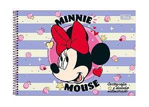 Caderno Minnie de Cartografia e Desenho Milimetrado Espiral Capa Dura 80 Folhas 309214