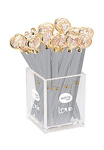 CANETA CORAÇÃO DE DIAMANTE GREY - MOLIN 01363