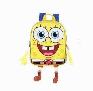 Mochila Bob Esponja Infantil Masculina Costa Escolar Amarelo
