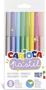 Caneta Hidrográfica Pastel, Carioca Pastel, Caixa com 8 cores 9723