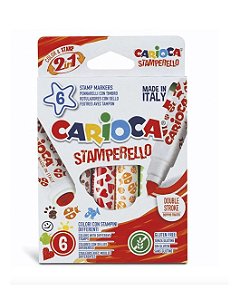 Caneta Hidrográfica Super Lavável Carimbo Stamperello Com 6 Unidades 9722 - Carioca