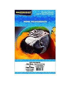 Papel Glossy 180g A4 Fotográfico Branco Brilhante Masterprint com 50 Folhas