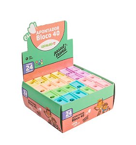 Apontador Bloco C/Deposito Retangular 4Cm Pastel 73001