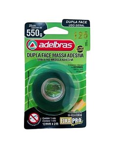 Fita Fixa Forte Dupla Face Adelbras Adesiva - Suporta 550g