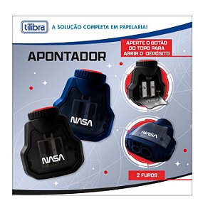 Apontador 2 Furos Com Depósito Nasa - TILIBRA 403245