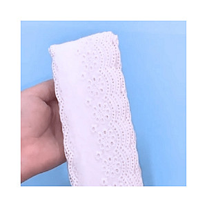 Bordado Inglês 100% Algodão Branco 5cm C/ 13.70m