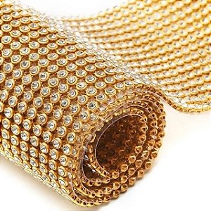 Manta Strass Alto Brilho Original - 16 Fileiras (45x6cm)