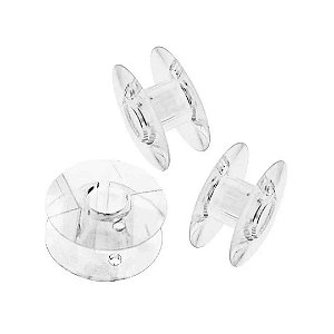 Kit com 20 Bobinas Plásticas Baixas para Máquina de Costura – Compatível com Singer