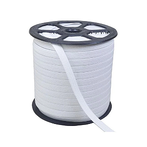 Elástico Chato 5mm Branco Dorlytex 100mt