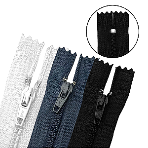 Zíper Importado Nylon Fixo 18cm Kit com 50 Unidades