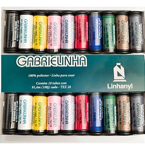 Linha de Costura Gabrielinha Sortidos, Branco/ Preto Kit c/ 10