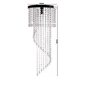 Lustre Crist. Acríl. Espiral 75cm Base30cm 224.014