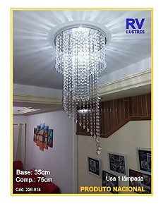 Lustre Crist Acríl. Espiral 75cm Base 35cm P 1 Lâmp 226.014