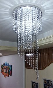 Lustre Espiral 75cm 3 camadas placa 35cm