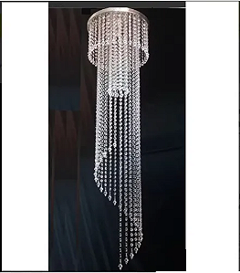 Lustre Crist Acril Espiral Com 1,70m Base 40m P/ 1lâmp