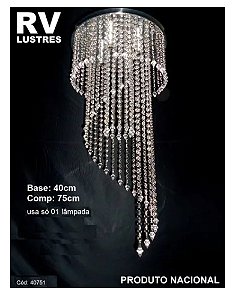 Lustre de 75cm placa de 40cm