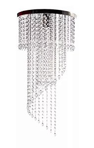 Lustre Cristais Acríl 75cm Espiral Base30cm 3camadas