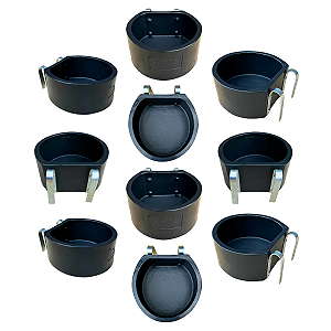 Kit 10 Cocho Cavalo 8L Bebedouro Comedouro Suporte Baia